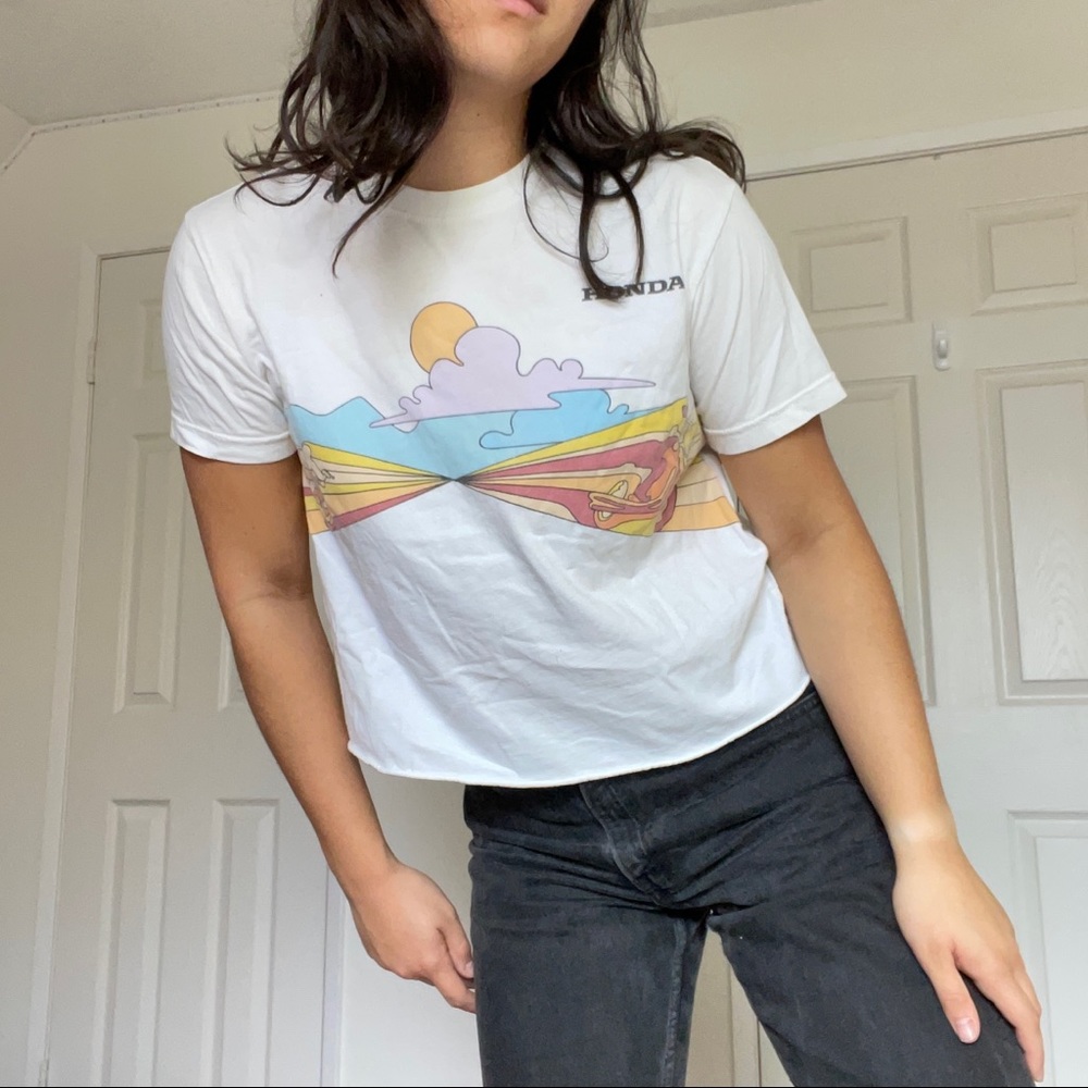 vintage honda graphic cropped tee, size medium